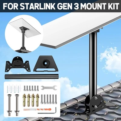 Starlink Gen 3 Mount Mounting Kit V3 Heavy Duty Roof & Wall 180° Adjustable Pole - image 1 of 4