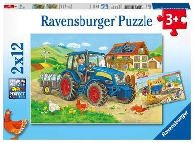 Ravensburger - Puzzle 2x12 Pezzi Costruzioni e Fattoria | Puzzle Bambini 3 wqFP - Immagine 1 di 4