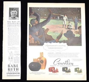 1930's Babe Ruth Baseball Advertising Lot –Underwear & Courtley Ad "CALLED SHOT" - Picture 1 of 8