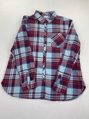 Columbia Mujer XL Azul Rojo Franela a Cuadros Suave Exterior Camping Senderismo Gorpcore Foto 1 de 4