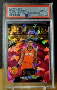 2023 Amen Thompson Panini Select Pink Cracked Ice Revolutio Rookie RC /99 PSA 10 - Picture 1 of 6