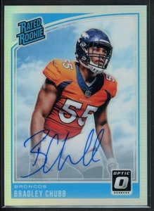 Panini Donruss Optic Bradley Chubb 2018 clasificación Rookie Holo Prizm automático RC/99 - Imagen 1 de 2