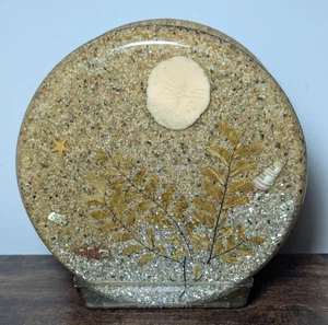 Vintage klassisch Plexiglas Strand Dekor Sand Gras Muscheln Serviettenhalter '88 Design Geschenke - Bild 1 von 11