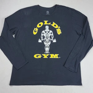Gold's Gym T-Shirt Men's Size XL Black Long Sleeve Bodybuilding Weightlifting - Picture 1 of 11