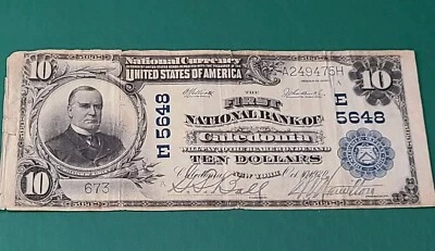 $10 The First National Bank Of Caledonia NY  Low 673 Ser.# Nice Signa. - Image 1 of 4