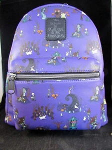 Loungefly Disney Nightmare Before Christmas Halloween Town Icons Mini Backpack - Picture 1 of 4