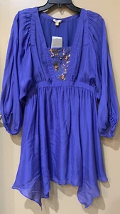 NWT $298 Leifsdottir Anthropologie Purple Silk Dress Size 8 - Picture 1 of 9