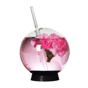 400ml Glass Cup with Straw Wine Water Bottle Cocktail Beer Party Cup Mug XMAS - Picture 1 of 4