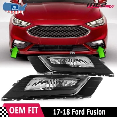 Juego de luces antiniebla para Ford Fusion 2017-2018 par de luces halógenas transparentes para parachoques Foto 1 de 4