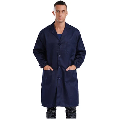 Unisex Mens Workshop Uniform Resistant Work Coat Long Sleeve Dustproof Jacket - Image 1 of 4