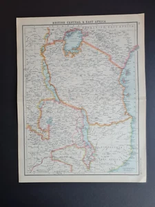 Antique (1912) map - British Central & East Africa - Bartholomew - Picture 1 of 8