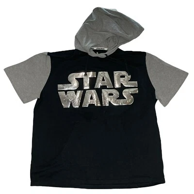Sudadera con Capucha Manga Corta Parques Disney Star Wars Talla XL Negra y Gris Letras Plateadas Foto 1 de 4