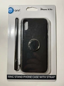 onn.™ iPhone X/Xs iPhone case w/ Ring Stand and Removable Silicon Strap–3 Colors - Picture 1 of 6