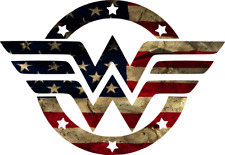 Wonder Woman American Flag Sticker Decal (Select your Size)