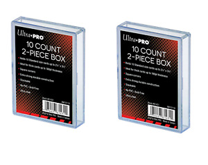 (2 Boxes) Ultra Pro 2 Piece Plastic Card Storage Box (10 Ct Size) Slider Box  