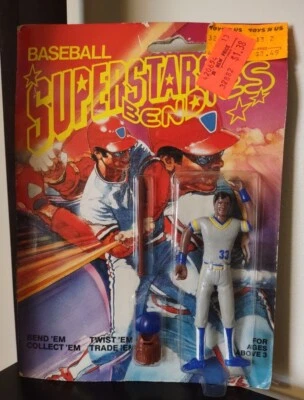 Superestrellas de béisbol Bendies #33 jugador, bate, guante y casco nuevo en paquete Foto 1 de 3