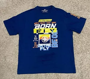 Born Fly Tshirt Mens Size 2XL Blue Tee Shirt Print Adult Cotton Casual Logo - Picture 1 of 15