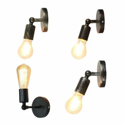 E27 Retro Vintage Wustic Sconce Lamp Wall Loft Light Fixture Socket Home Decor - Image 1 of 4