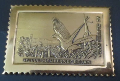 Placa de sello postal de metal latón membresía especial ilimitada Ducks 1990 Foto 1 de 2