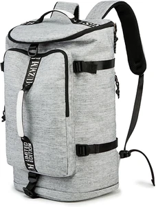 Gym Duffle Bag Waterproof Black Laptop Backpack Travel 40L Large Capacity Grey - Picture 1 of 12
