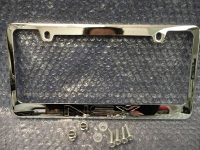 1991-2005 Acura NSX Engraved Metal Chrome License Plate Frame & Logo Screw Caps - Imagem 1 de 4
