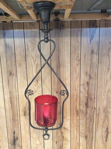 Antique Victorian Style Solid Brass Gas Harp Electrified Ceiling Light Fixture Cover