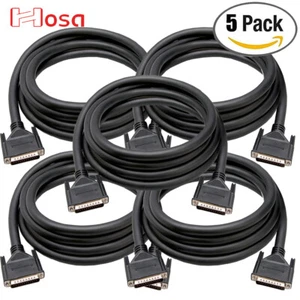 5-PACK Hosa DBD-305 DB25 Male to DB25 Male 5FT Balanced Snake Cable Black - Picture 1 of 1