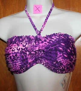 MUDD Jrs. Medium SWIM/BIKINI TOP (purple/pink; tie halter & back) NWT - Picture 1 of 2
