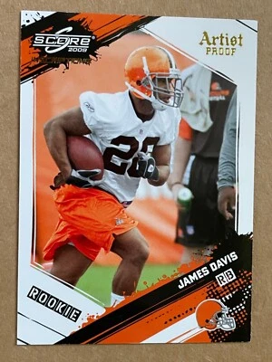 2009 Score Football JAMES DAVIS #347 Artist's Proof RC /32    Cleveland Browns - Image 1 of 2
