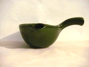 CARDINAL CHINA CO THICK HEAVY CERAMIC GRAVY BOAT FORREST GREEN OIL FAT SEPARATOR - Picture 1 of 18