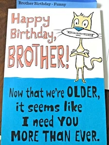 Funny BROTHER BIRTHDAY Cards "HAPPY BIRTHDAY BROTHER"  14 choices Hallmark 37A - Picture 1 of 43
