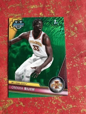 2023-24 Bowman Chrome U Omaha Biliew Green Shimmer Refractor /99 #32 Wake Forest - Image 1 of 3