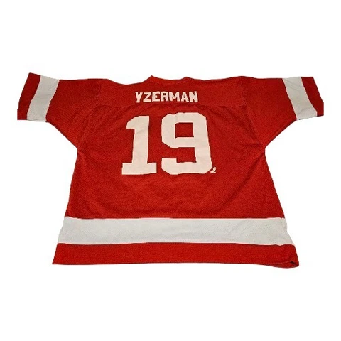 Vintage Large Logo Athletic Steve Yzerman Detroit Red Wings Hockey Jersey 90s Cover