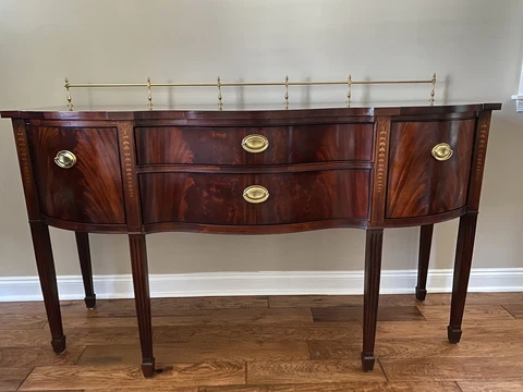 Thomasville Banded Mahogany Collection Chippendale Server Buffet Sideboard Cover