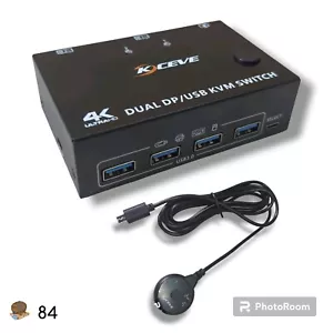 KCEVE KC-KVM202DP DP KVM Switch zwei Monitore Displayport USB 3.0 HDMI & 4K - Bild 1 von 14