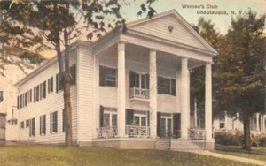 CHAUTAUQUA, New York NY   WOMAN'S CLUB  Hand Colored  1935 Albertype Postcard - Picture 1 of 2