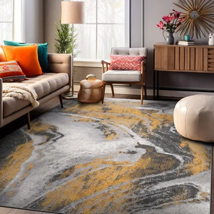 Area Rugs 5x7 Distressed Abstract Watercolor Stain Resistant Soft Bedroom Rugs - Picture 1 of 11