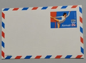US Postal Card #UXC18, Air Mail, Olympics 1979, 21c. - Picture 1 of 5
