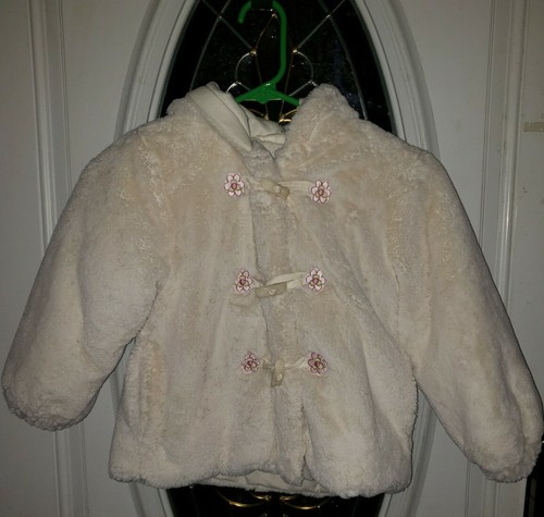 OFF WHITE Cappotto con cappuccio Rothschild taglia 4 Sm bambina pelliccia sintetica bianco sporco us intime ottimeioni condi SUPERdo!!