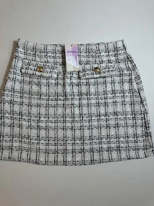 WDIRARA Women's Mid Waist Above Knee Casual Plaid Mini Skirt Size XL - Picture 1 of 11