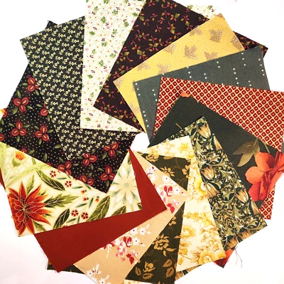 Patchworkstoff Charm Pack 5inch Moda Autumn Flowers Golddruck 42Stk 12,7cm - Bild 1 von 4