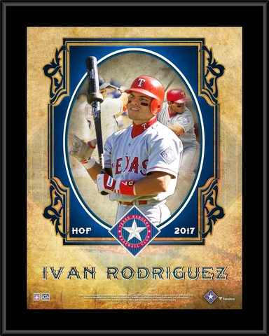 Ivan Rodriguez Texas Rangers 10.5" x 13" Hall of Fame Sublimated Plaque Cover