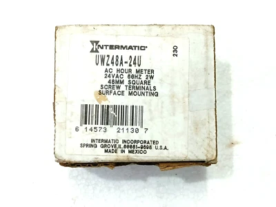 INTERMATIC UWZ48A-24V AC Hour Meter,24VAC,60 Hz #NEW - Image 1 of 4