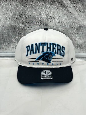 ’47 Carolina Panthers NFL '47 White TT Roscoe Hitch Rope Snapback Adjustable Hat