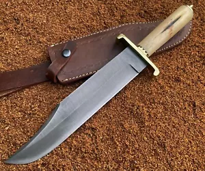 Bowie Knife Custom Made Hand Forged Carbon Steel Clip Point Bowie Knife - Picture 1 of 9