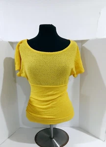 Love J USA women's stretch yellow top blouse size L. - Picture 1 of 14