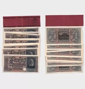 Germany - 1939 - 20x 50 Reichsmark - With Stamp Belgian? RARE "aUNC+" #CO3925 - Picture 1 of 5