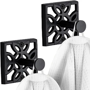 Autumn Alley Black Wall Hooks for Towel, Robe, Coat, and Door Hooks, 2 Pack - Picture 1 of 8