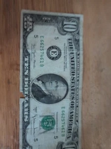 1977A Federal Reserve Bank of Virgina Ten Dollar Bill Note - Picture 1 of 5