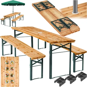 ® Set Da Birra, 3 Pezzi, Tavolo E Panche, Montaggio Rapido, Mobili Da Giardino i - Foto 1 di 12
